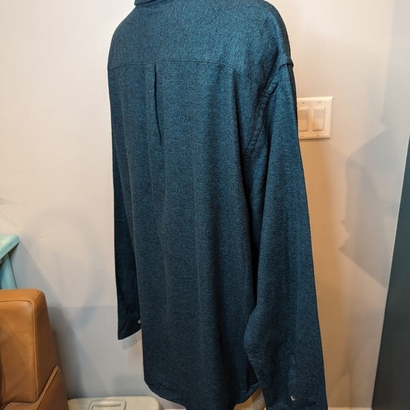 Men's flannel button up teal Jaspe cotton Shirt,  men's Size 2XL NWT - Picture 5 of 10